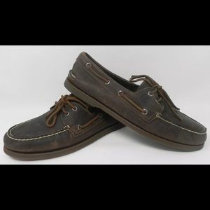 SPERRY TOP SIDER VINTAGE BOAT SHOES 10.5 BROWN GUM